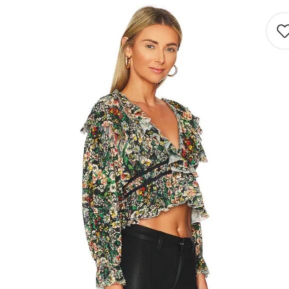 NWT Free People Rudi Ruffle Top Women's Large - Picture 8 of 8